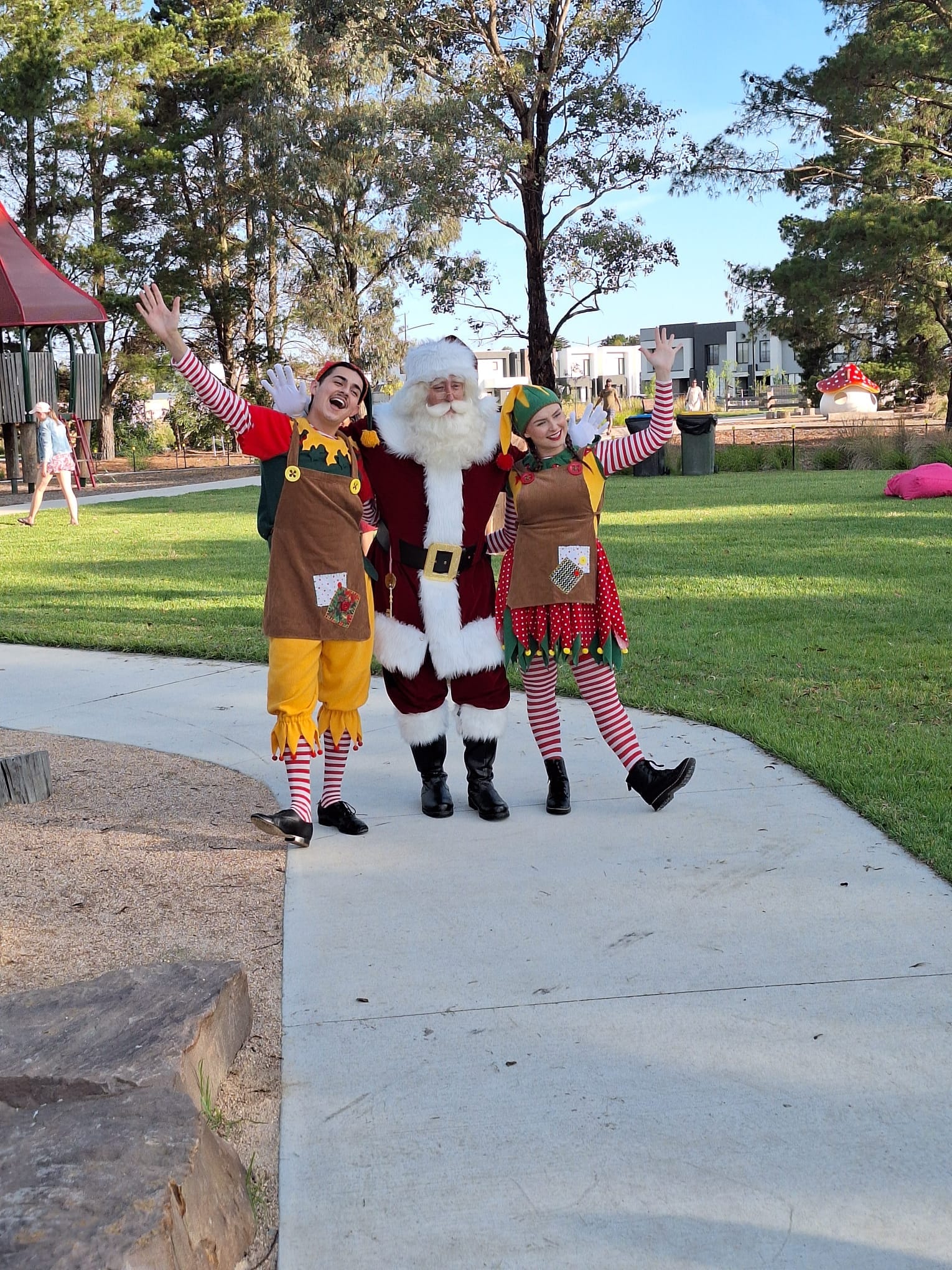 Santa with elves