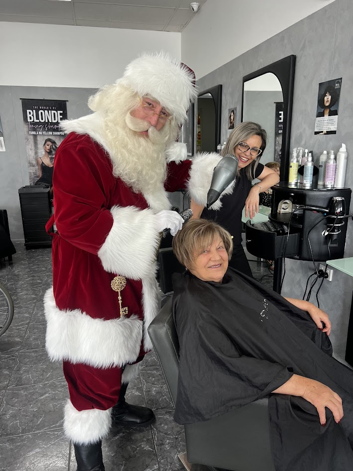 Santa in hair salon