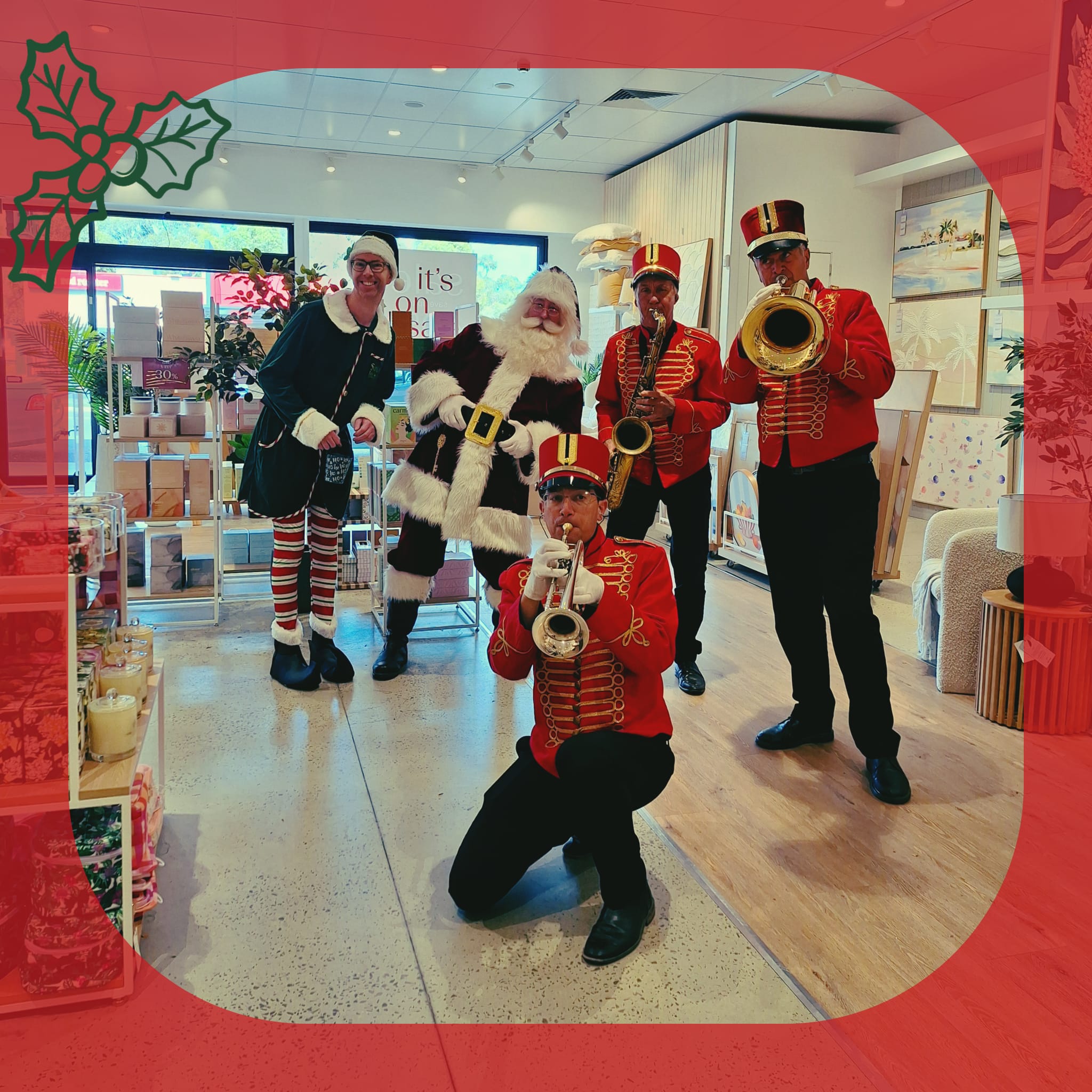 Santa with musicians