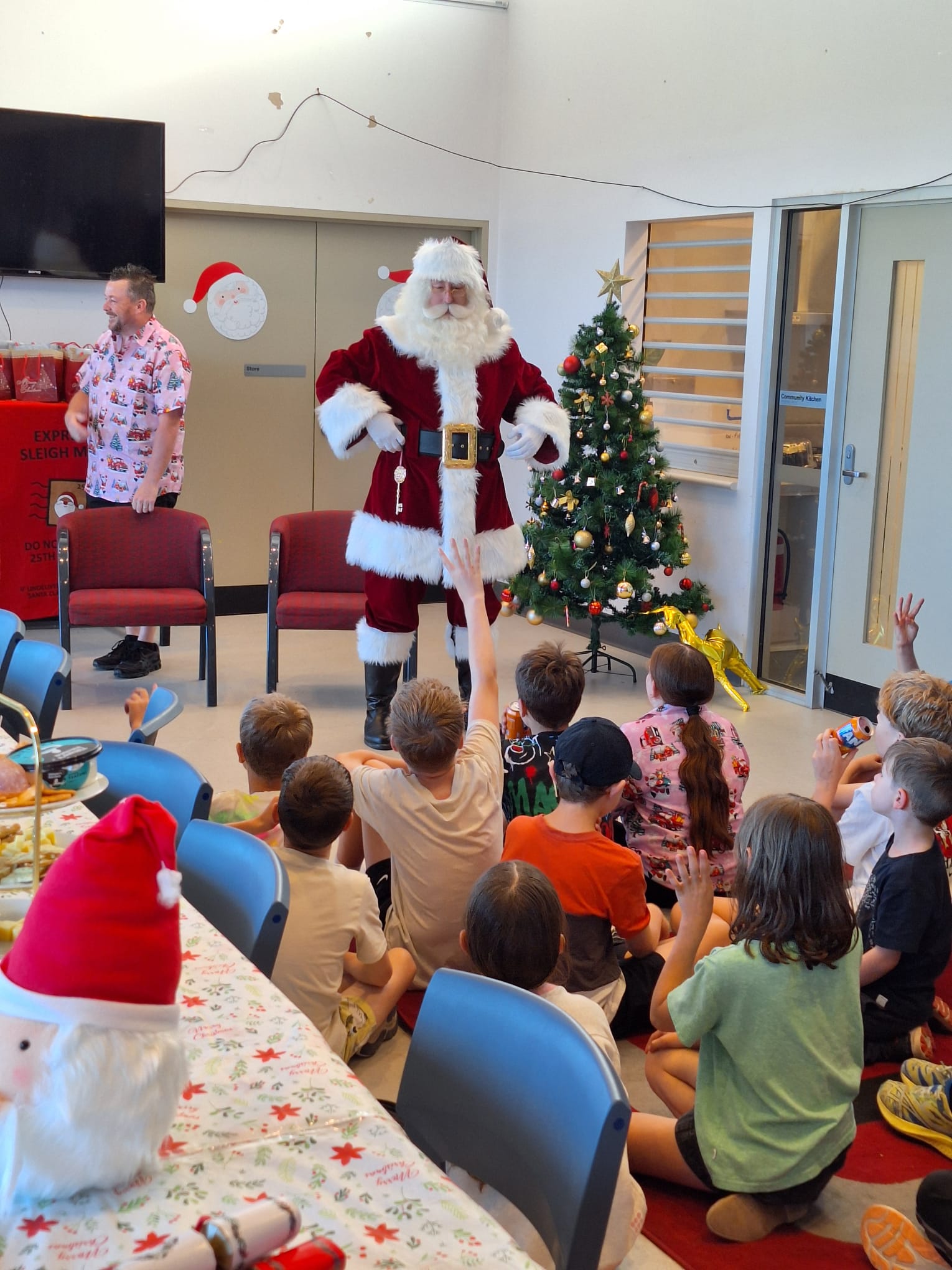 Santa with children at cricket club